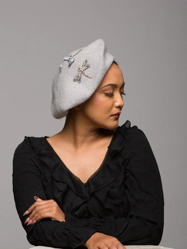 Handcrafted felt hat with eco-friendly materials -Beret Fur Felt Hat (Eclet Eternel)