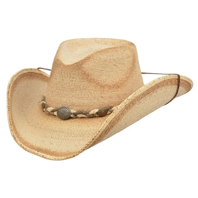 Designer straw sun hat for men with luxurious design and high-quality material -Rustic Sahuayo Palm Shady Hat