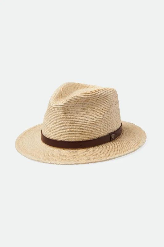 Fun straw hat for kids with vibrant patterns and playful accents -Messer Straw Fedora - Natural/Brown