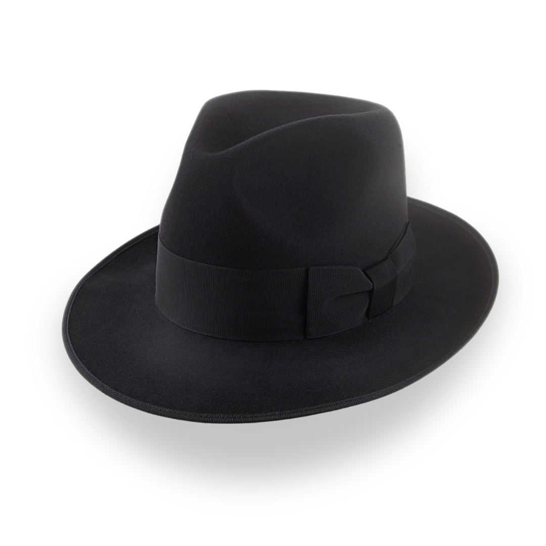 High-quality fedora hats for women with soft fabric and structured brim for fashion -Black High Crown Fedora Hat with Custom Sizes | The Castor