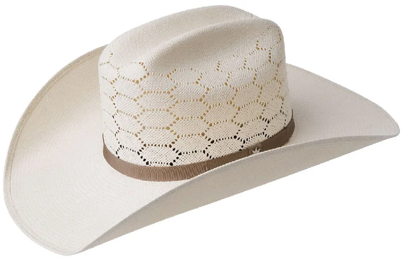 Handmade straw cowboy hat for men with a rugged and timeless look -Bailey Hat Company Enzo Hexagon Vents Straw Hat