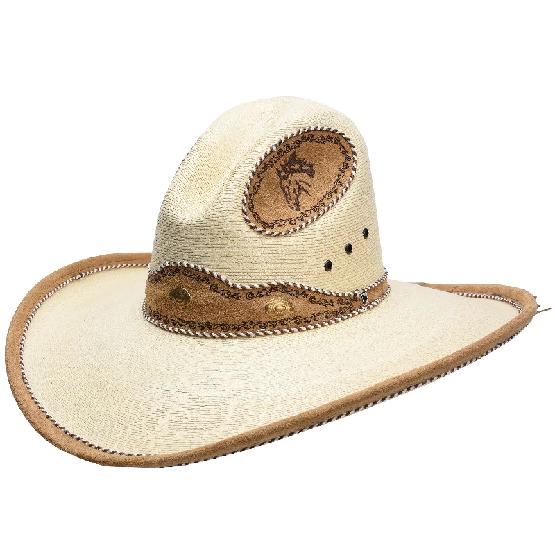 Unique cowboy hats for women with bold color combinations and trendy accents -Gus Sahuayo Palm Straw Cowboy Hat