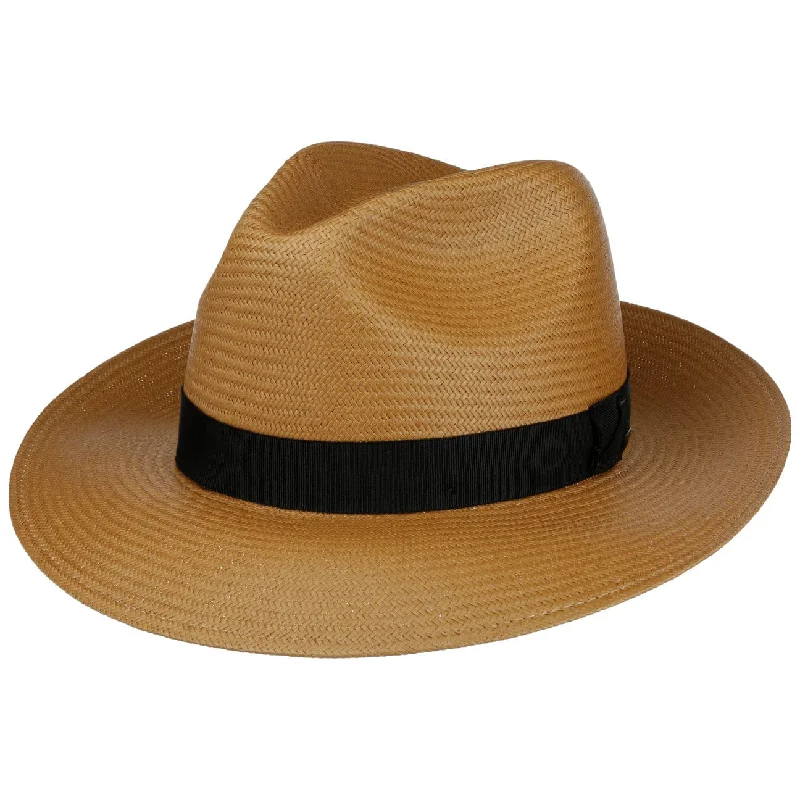 Simple straw fedora for men with traditional styling and lightweight construction -Blackburns Straw Hat by Bailey 1922