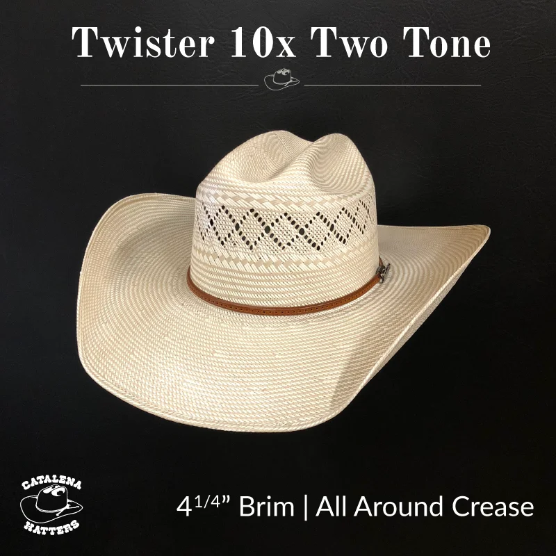 Timeless straw hat for women with delicate pattern and feminine design -10X Two Tone