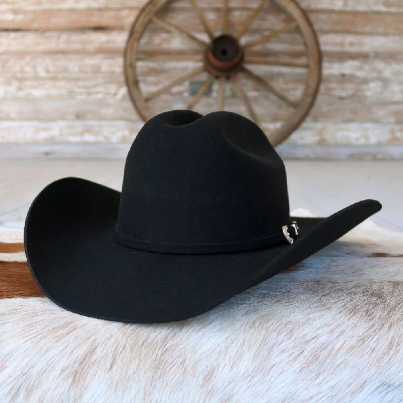 Soft felt hat for gentle head comfort -Stetson Wool Cowboy Hat - Oak Ridge Black