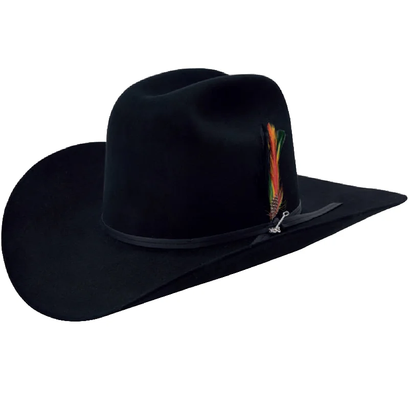 Custom embroidered cowboy hats for women with unique logos or patterns for style -Rancher 6x Black Cowboy Felt Hat