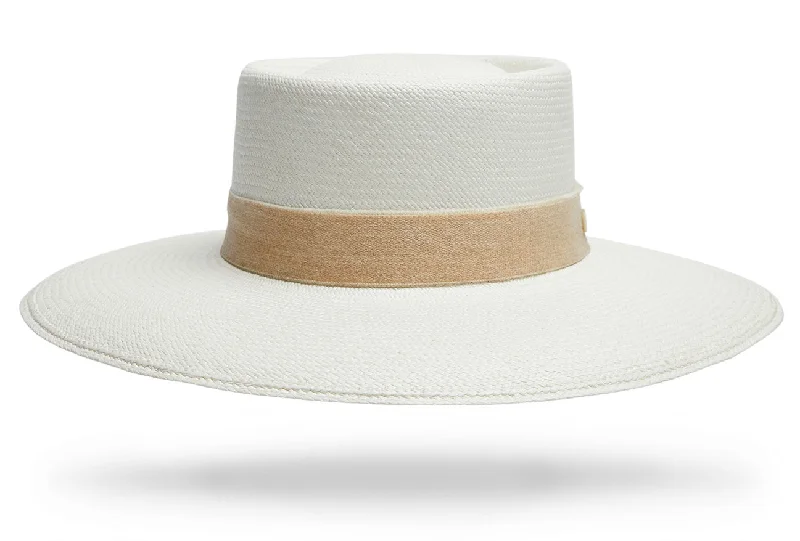 Fashionable straw hat for women with oversized brim for added shade -Montauk