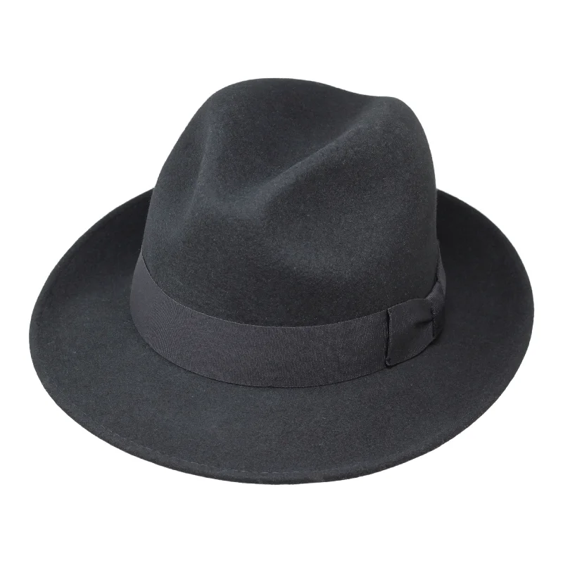 Bold felt hat with striking pattern details -The Swift - Lightweight Trilby