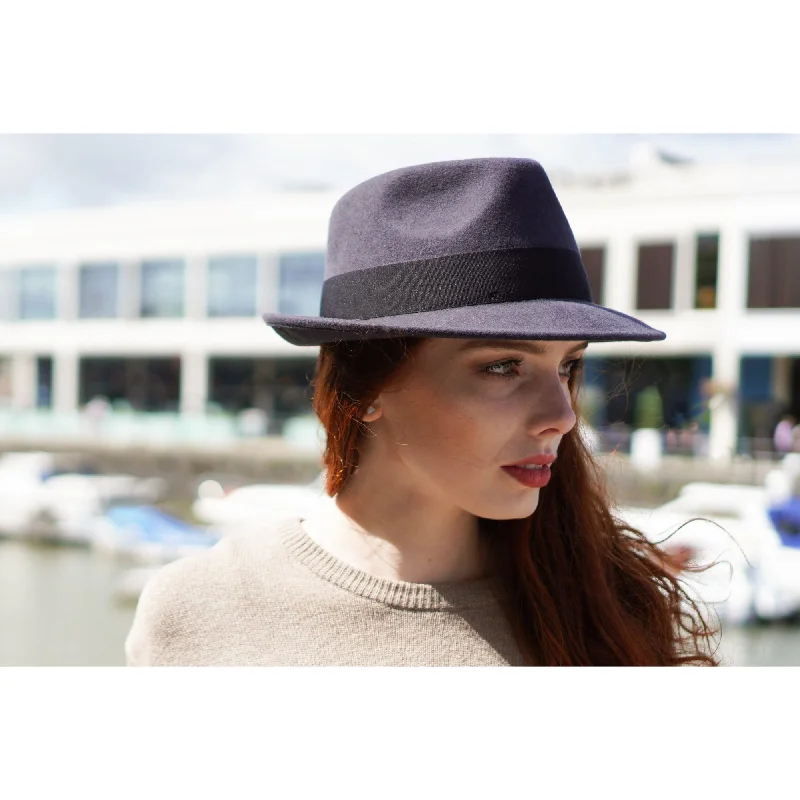 Bold felt hat with unique shape design -The Doyle - Teardrop Fedora