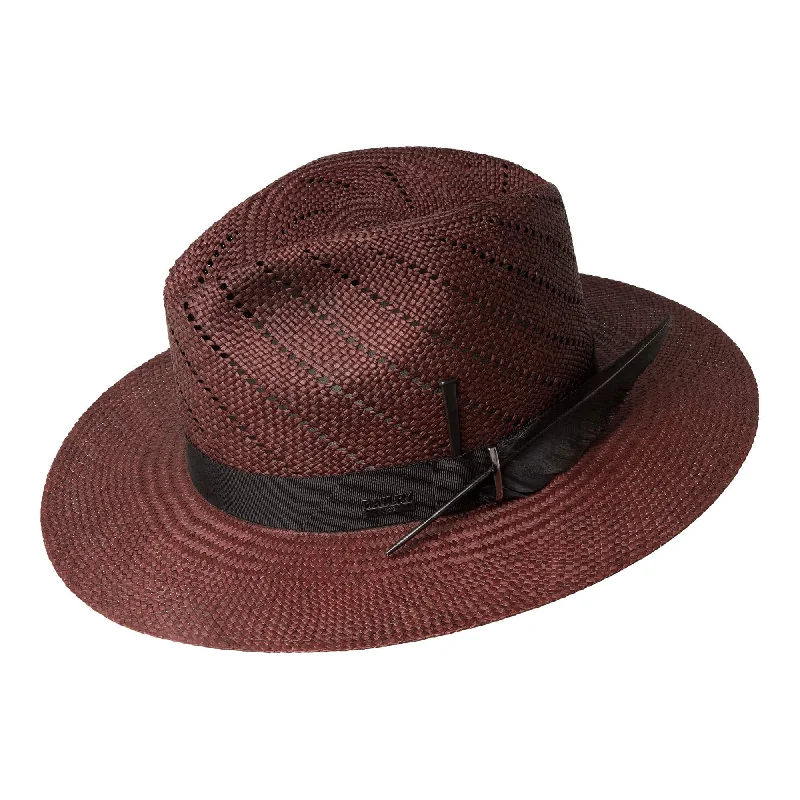 Custom fedora hats for women with adjustable straps and chic design elements -Bailey Keats Toquilla Palm Straw Fedora