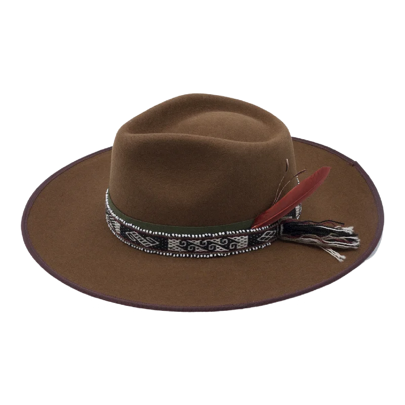 Durable felt hat with reinforced brim strength -At the Threshold