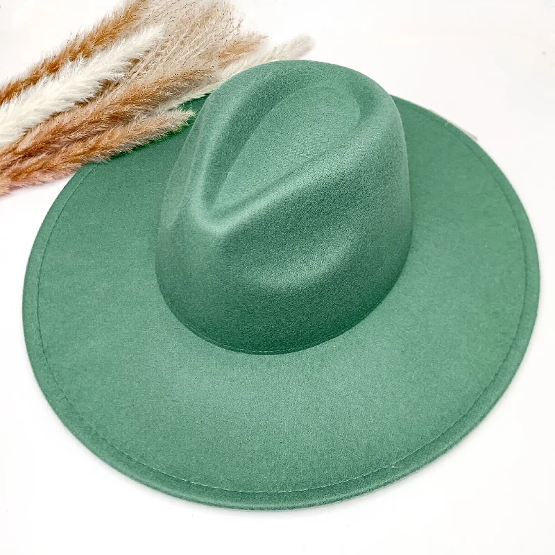 Affordable felt hat with simple chic look -Plain and Southern Faux Felt Hat in Turquoise Green