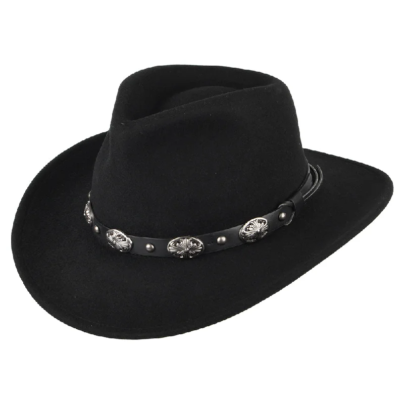 Lightweight cowboy hats for women with breathable materials for hot weather wear -Jaxon & James Tombstone Cowboy Hat - Black