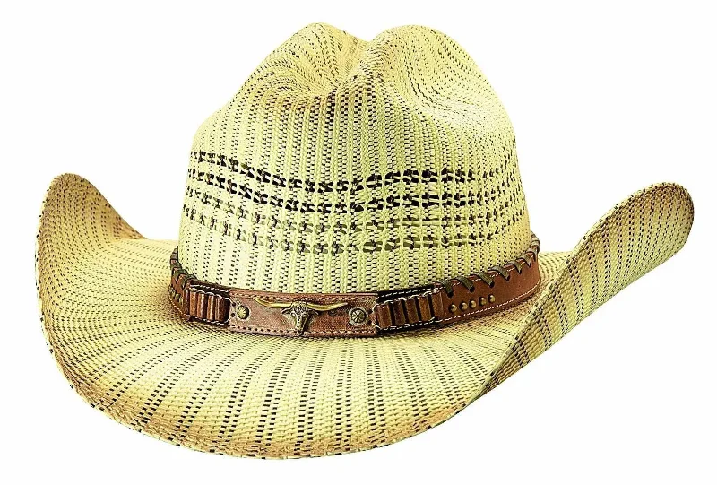 Authentic western cowboy hats for men with wide brims for full sun protection -Bullhide Caught Up - Straw Cowboy Hat