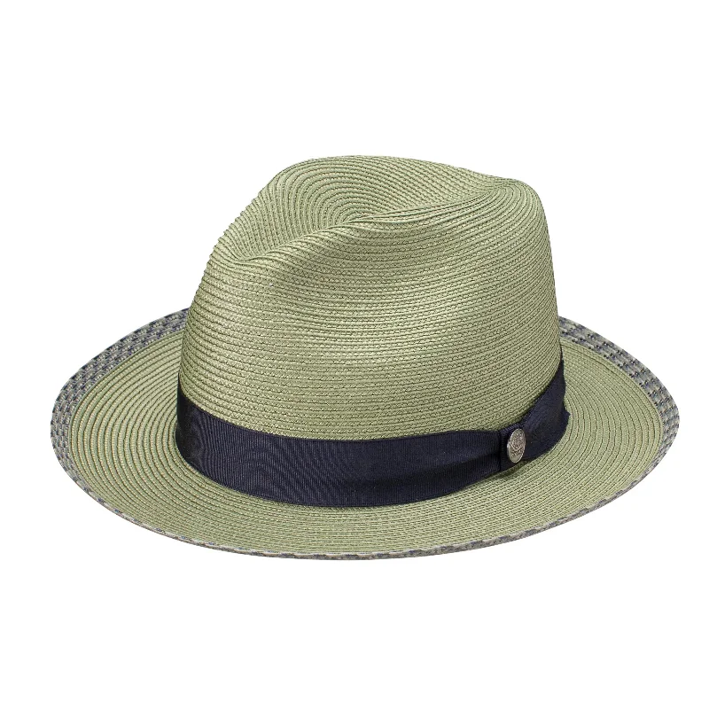 Fashionable fedora hats for men with statement feathers for extra flair -Stetson Vidora Florentine Milan Straw Fedora