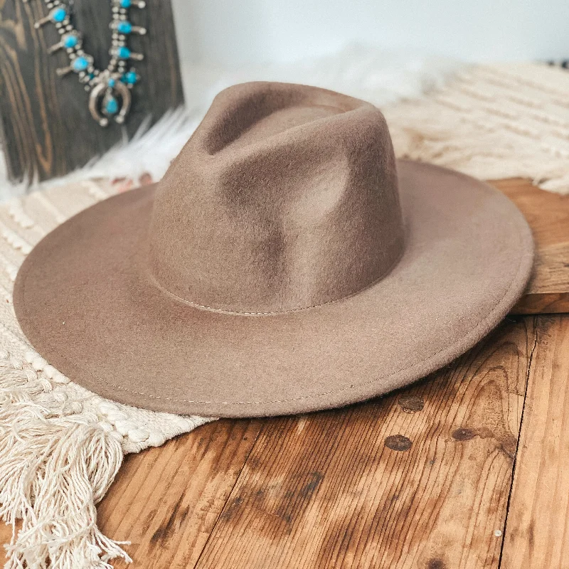 Casual felt hat with simple wool design -Amarillo Sky Classic Rancher Felt Hat in Khaki