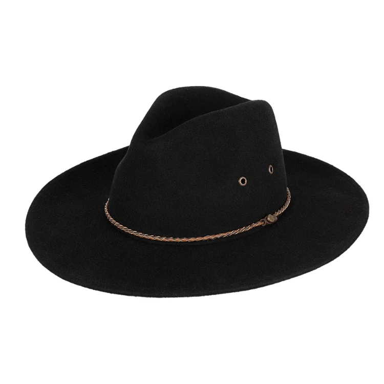 Classic fedora hats for men with smooth finishes and clean-cut edges for formal events -Kooringal Wide Brim Fedora Marshall - Black