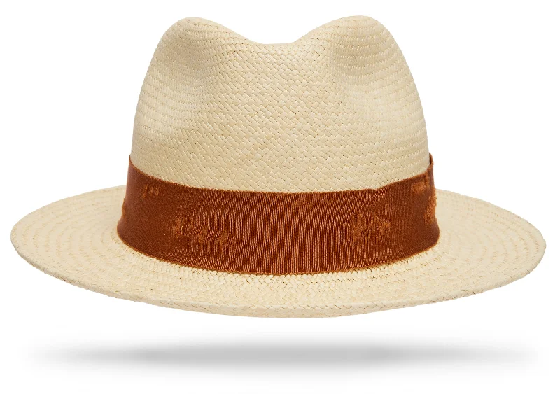 Eco-friendly straw hat for men with sustainable material and modern design -Amagansett Distressed copper