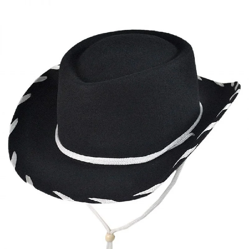 Cowboy hats for men with reinforced crowns for lasting durability and comfort -Jaxon & James Kids Cowboy Hat Black-White Wholesale Pack