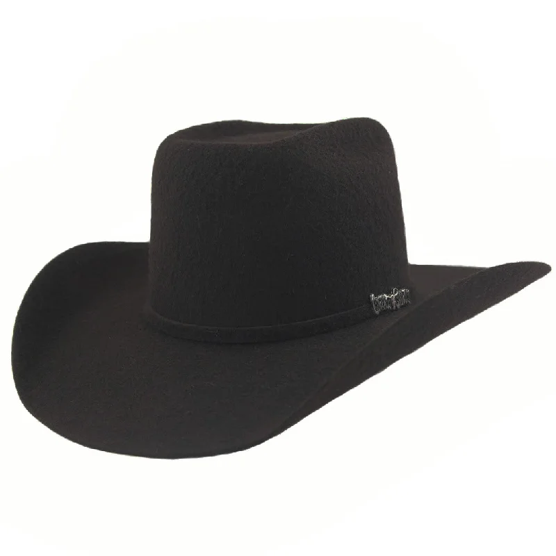 Adjustable cowboy hats for women with tie-up bands for customizable fit -Vakero Grizzly Cowboy Hat Black