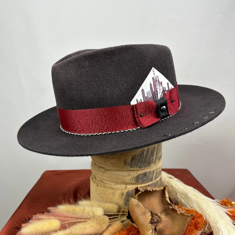 Elegant straw fedora hats for men with leather accents and rustic vibes -The Manhattan Fedora