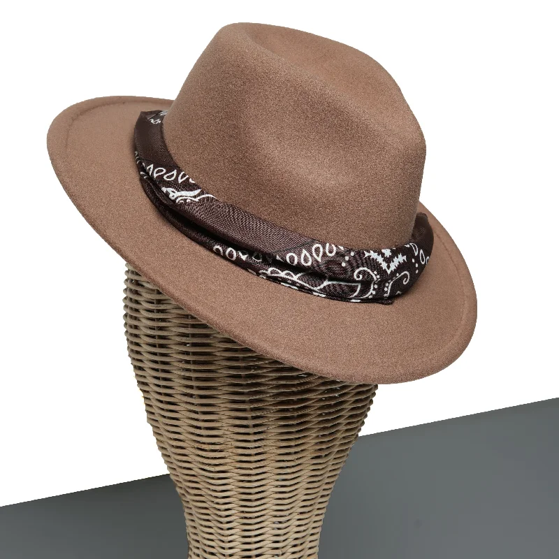 Premium wool fedora hats for men with clean, sharp edges and refined look -Chokore Boho Chic Fedora Hat (Khaki)