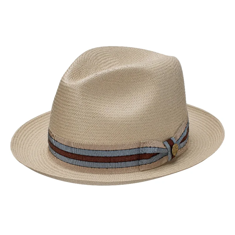 Designer fedora hats for women with unique fabric combinations for an eclectic vibe -Stetson Paolo Shantung Straw Fedora