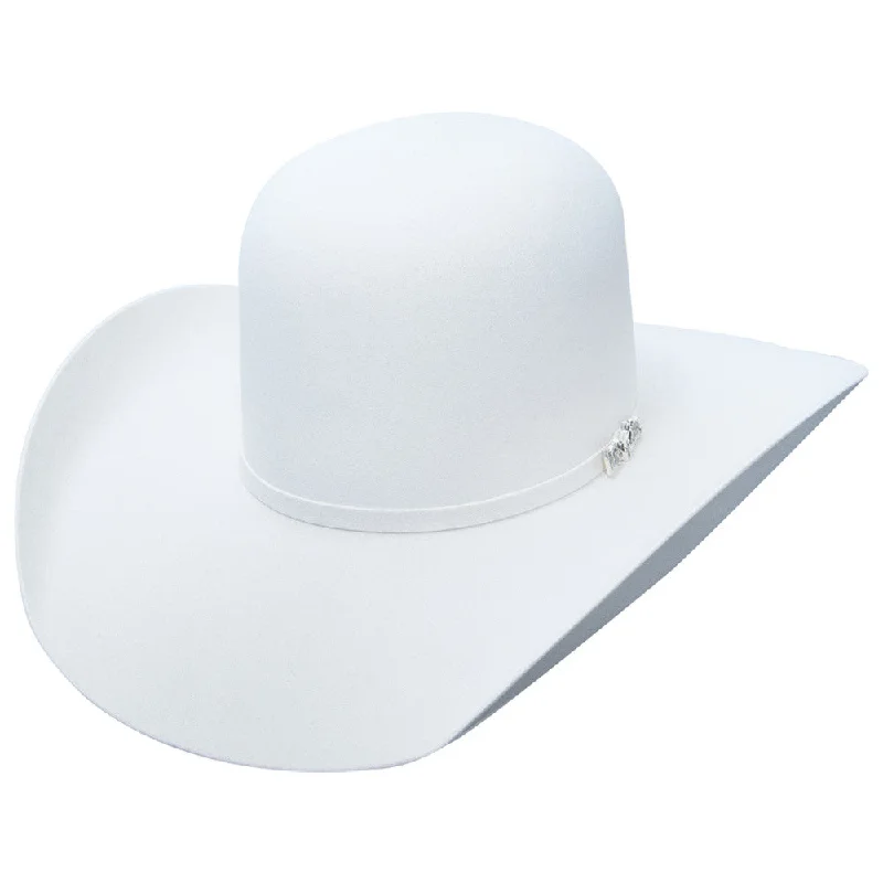 Classic cowboy hats with felt and leather trims for women with rustic charm -Open Crown White Cowboy Felt Hat