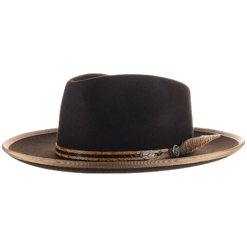 Timeless fedora hats for women with vintage-inspired designs and felt material -Biltmore Python Short Teardrop Felt Fedora