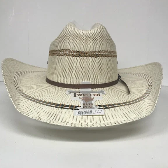 Elegant straw hat for women with decorative ribbon and fashionable touch -Twister Bangora Straw Hat