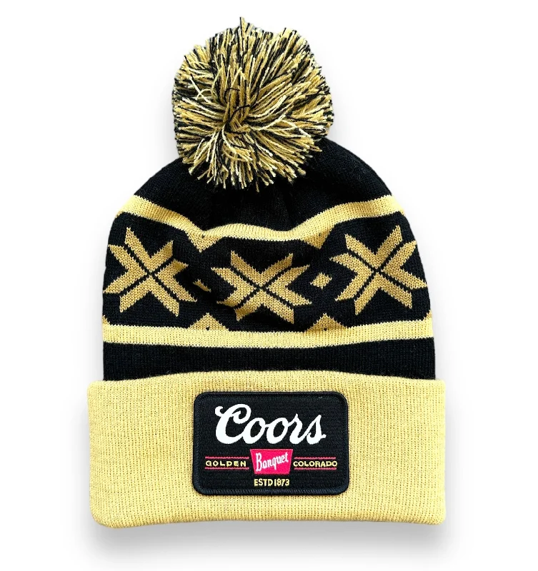 Sports team cap for game day support -Coors Banquet Pom Beanie