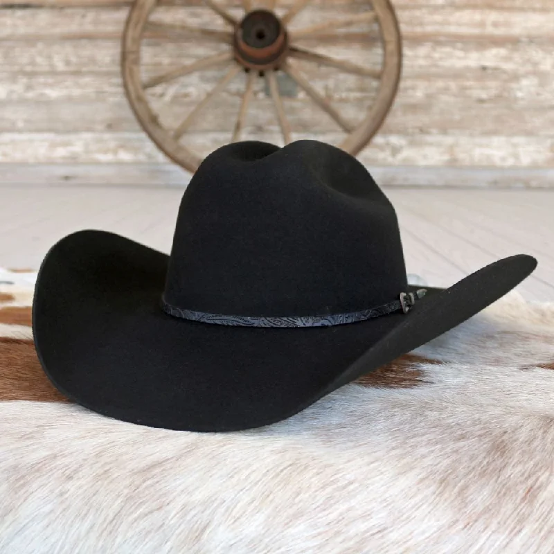 Black felt hat for sleek minimalist looks -Stetson 3X Black Felt Hat - Red Rocks