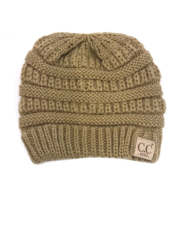 Bright cap for fun festival outfits -YJ-847 Camel Kid Beanie