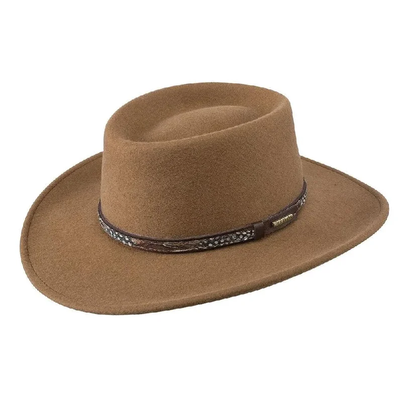 Classic western cowboy hats with ribbon bands for men with sophisticated style -Stetson Kelso - Soft Wool Felt Cowboy Hat