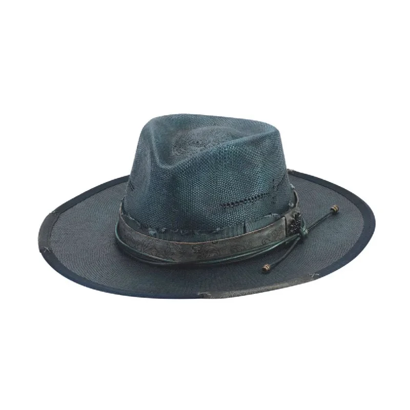 Unique leather cowboy hats with exotic patterns for men with adventurous, bold styles -Bullhide Living On The Road - Bangora Straw Cowboy Hat