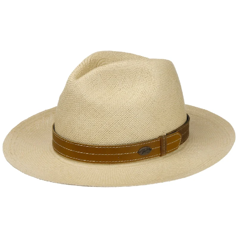 Light brown straw sun hat for women with delicate design and bohemian style -Gunnar Panama Hat by Bailey 1922