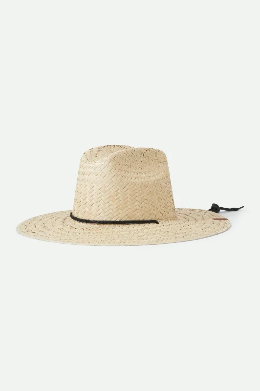 Durable straw Panama hat for men with a breathable and practical design -Bells II Lifeguard Hat - Tan