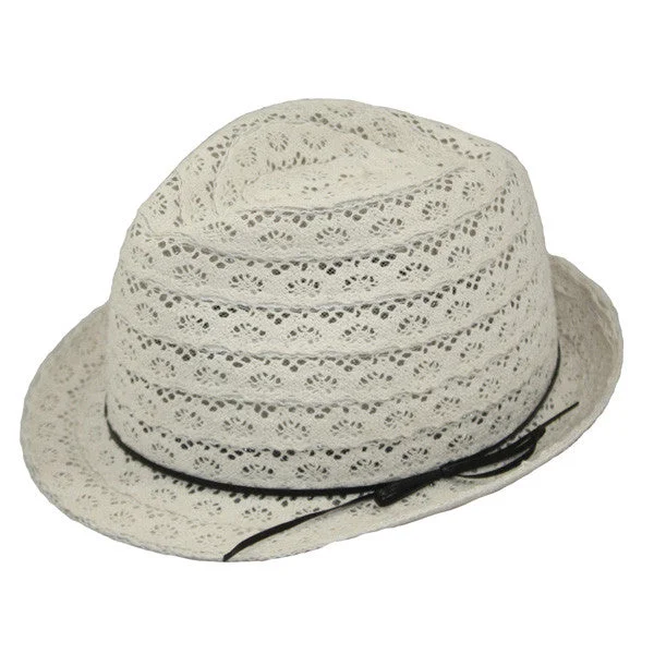 Comfortable felt fedora hats for women with plush linings for ultimate comfort -Jeanne Simmons - Lace Fedora Hat