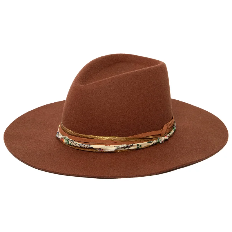 Fashionable fedora hats for men with contrasting colored bands for eye-catching detail -Farrah - Stiff Brim Fedora with Patterned Fabric Band