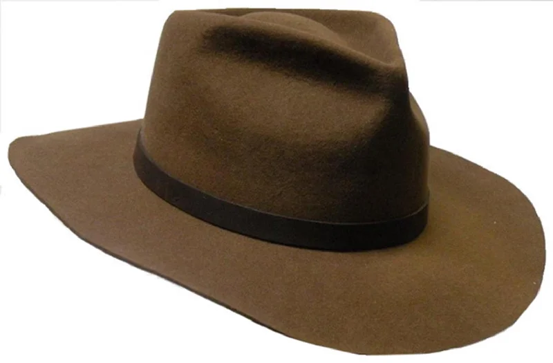 Casual felt hat with relaxed fit comfort -Justin Wool Felt Hat