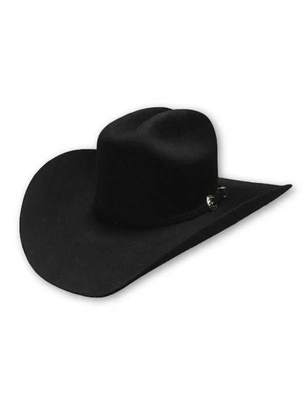 Stylish felt hat with leather trim details -Justin 3X Rodeo Felt Hat - Black