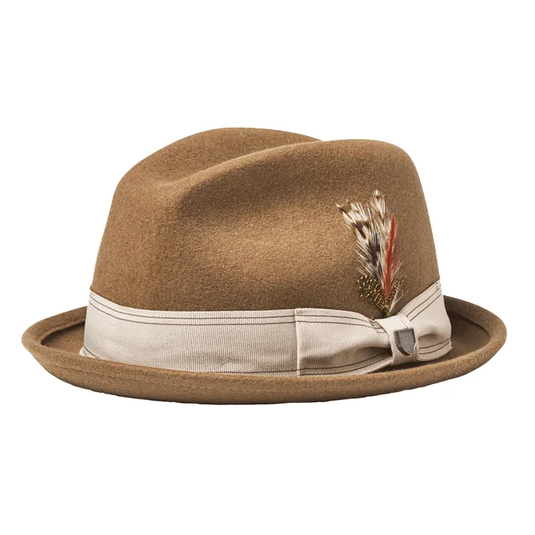 Trendy fedora hats for men with eco-friendly materials for conscious fashion -Brixton Gain Fedora - Desert Palm/Natural