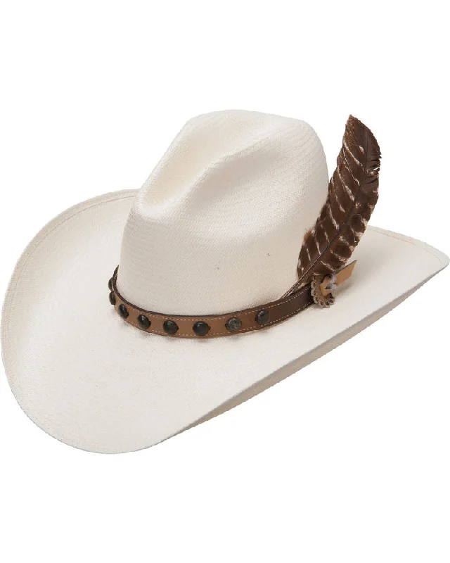 Luxury felt cowboy hats for men with high-quality craftsmanship and smooth texture -Stetson Men's Natural Broken Bow 10X Straw Hat - 099P42