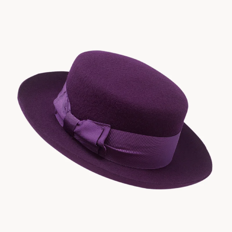 Stylish felt hat for contemporary fashion trends -Rococo - Deep Violet Merino