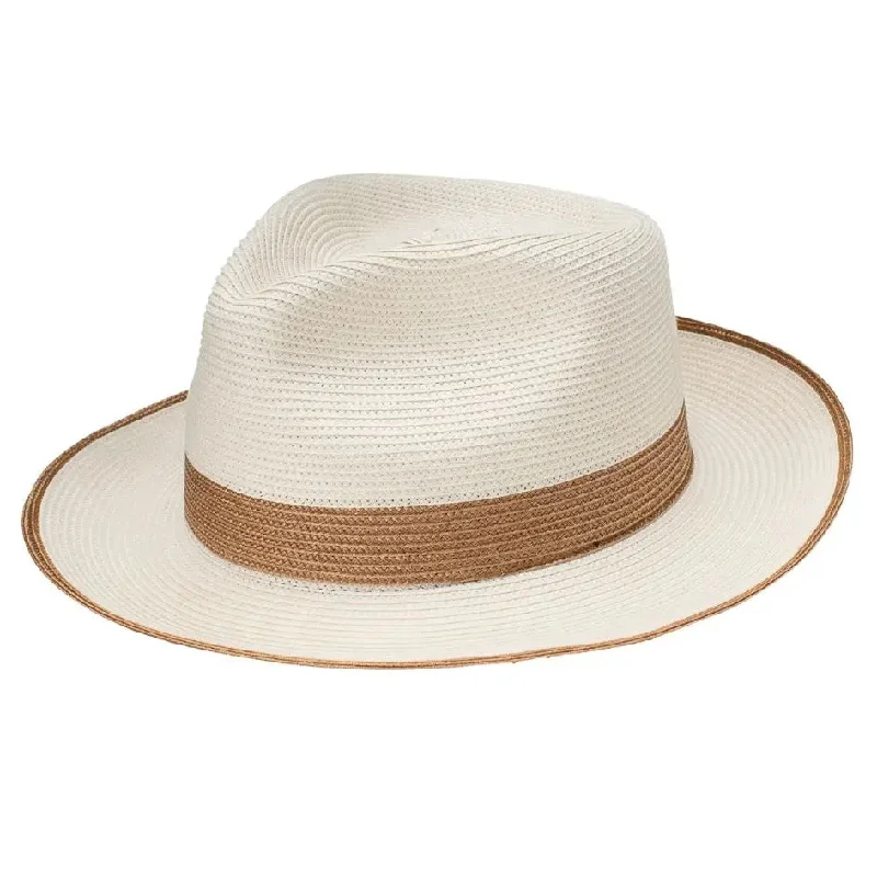 Luxury fedora hats for men with silk ribbon and premium finishes -Dobbs Thumbs Up Milan Straw Fedora