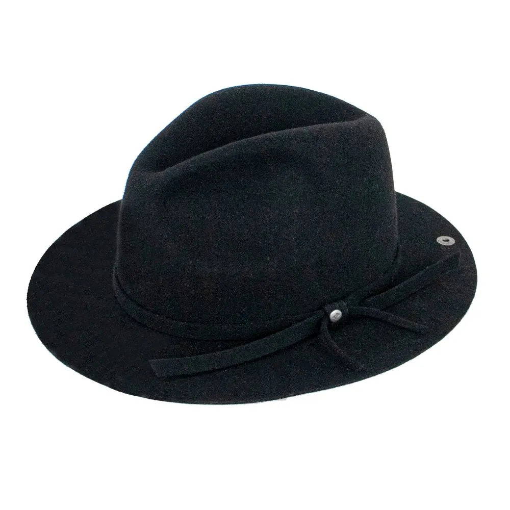 Adjustable straw cowboy hats for men with elastic bands for flexible fit -Peter Grimm Mayfair - Wool Felt Fedora Hat