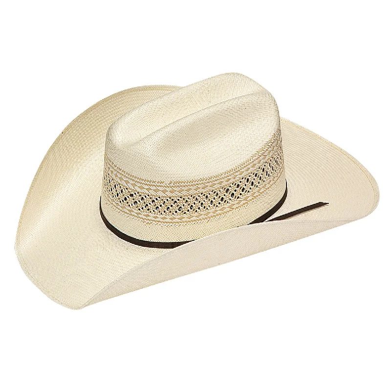 Handmade straw hat for women with intricate weaving and boho style -Twister Tan 10X Shantung Straw Hat