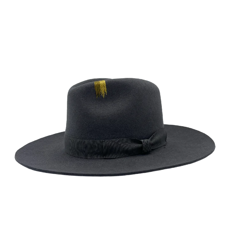 Bold felt hat with striking pattern details -Hampui x Township31 -- Color Drip Gunmetal