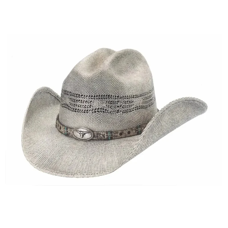 Cowboy hats for men with reinforced crowns for lasting durability and comfort -Bullhide Whip Cracking - Bangora Straw Cowboy Hat