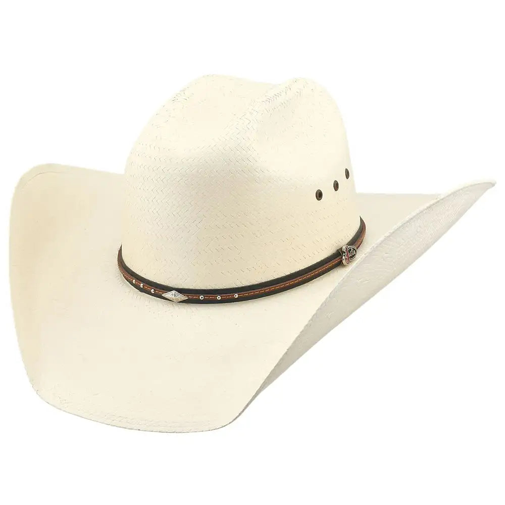 Cowboy hats for men with intricate tooling and metal accents for a rugged western look -Justin Belton - (20X) Straw Cowboy Hat